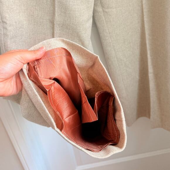 Vintage 1970s Lilli Ann San Francisco Wool Pants Suit Fur Collar Statement Retro - Picture 9 of 9